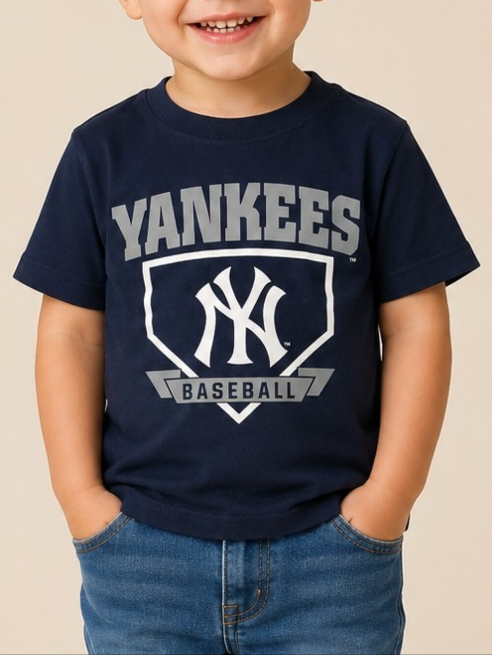 MLB Yankees Baseball Tee Genuine Merch Navy Boys 2T Toddler Graphic Sports Core